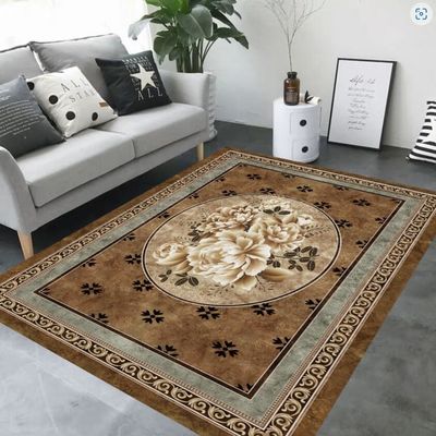 European Style 3D Printed Flower Pattern Carpets For Living Room , Sofa And Bedroom