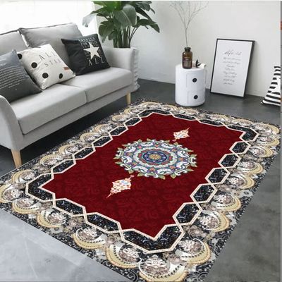 European Style 3D Printed Flower Pattern Carpets For Living Room , Sofa And Bedroom