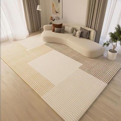 Japanese Wabi-Sabi Stripes Warm Color System Pattern Carpets For Living Room Floor, Sofa And Bedroom
