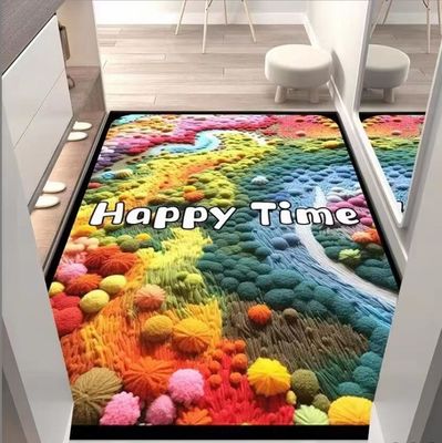 3D Creative Happy Time Pattern Carpets For Entrance Door, Sofa And Bedroom