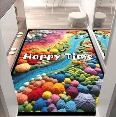 3D Creative Happy Time Pattern Carpets For Entrance Door, Sofa And Bedroom