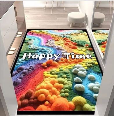 3D Creative Happy Time Pattern Carpets For Entrance Door, Sofa And Bedroom