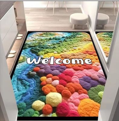3d Creative Sweet Home And Welcome Pattern Carpets For Entrance Door, Sofa And Bedroom