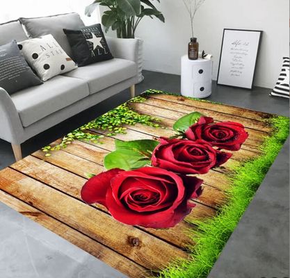 فرش گل رز و لاله های چاپی سه بعدی برای کف اتاق نشیمن، مبل و اتاق خواب