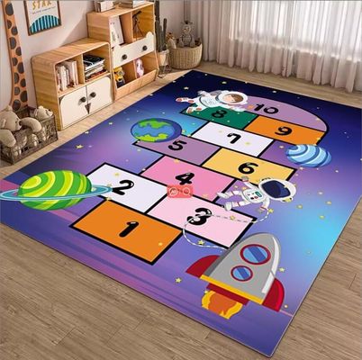 Carte dessinée Numéro de grille Tapis pour salon Enfants salle de jeux 120*160cm