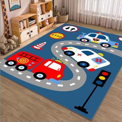 Carte dessinée Numéro de grille Tapis pour salon Enfants salle de jeux 120*160cm