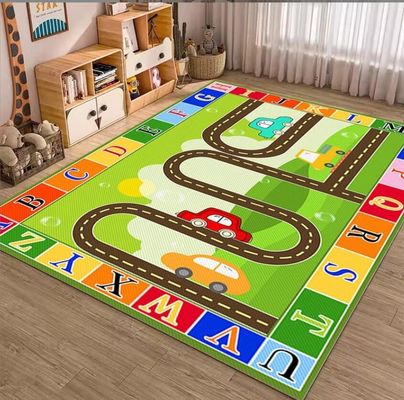 Karpet Ruang Mainan Anak-anak Kartun Lalu Lintas Mobil Karpet Kereta Api Untuk Lantai Ruang Tamu,