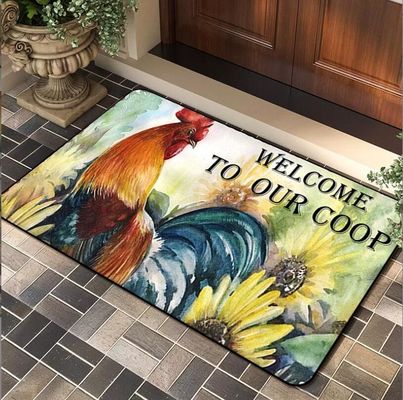 American Style Cock Door Entrance Mat Floor Carpet Rug