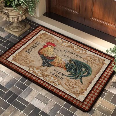 American Style Cock Door Entrance Mat Floor Carpet Rug