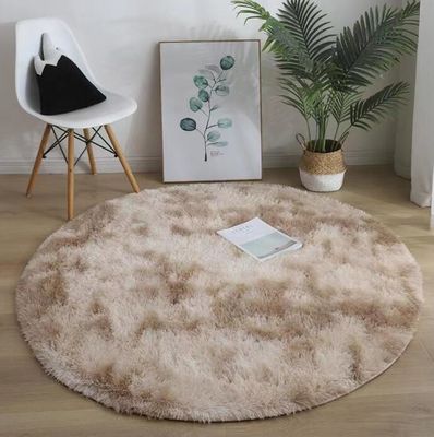 Round Silk Woollen Mixed Knitting Carpet Bedroom, Living Room Carpets