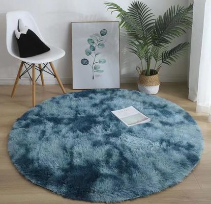Round Silk Woollen Mixed Knitting Carpet Bedroom, Living Room Carpets