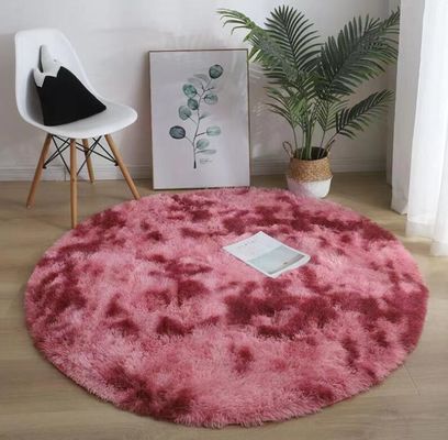 Round Silk Woollen Mixed Knitting Carpet Bedroom, Living Room Carpets