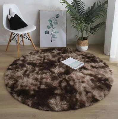 Round Silk Woollen Mixed Knitting Carpet Bedroom, Living Room Carpets