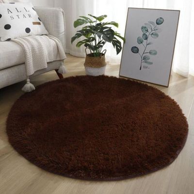 Circle Silk Woollen Mixed Knitting Carpet Bedroom, Living Room Carpets