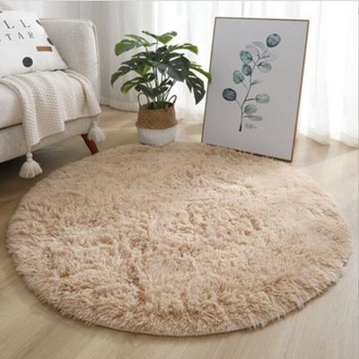 Circle Silk Woollen Mixed Knitting Carpet Bedroom, Living Room Carpets