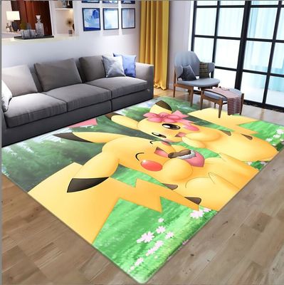 New Style Pikachu Cartoon Children's Crystal Velvet Living Room, Bedroom Living Room Floor Carpets
