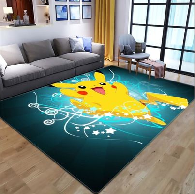 New Style Pikachu Cartoon Children's Crystal Velvet Living Room, Bedroom Living Room Floor Carpets
