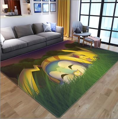 New Style Pikachu Cartoon Children's Crystal Velvet Living Room, Bedroom Living Room Floor Carpets