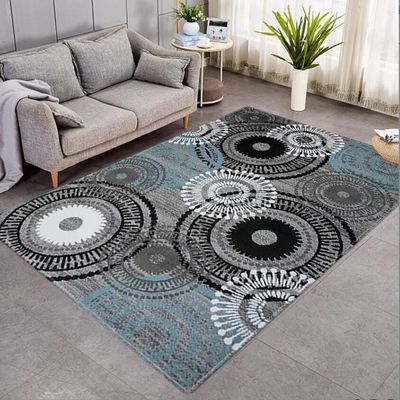 Irregular Geometric Pattern and Watered Living Room, Bedroom Living Room Floor Carpets